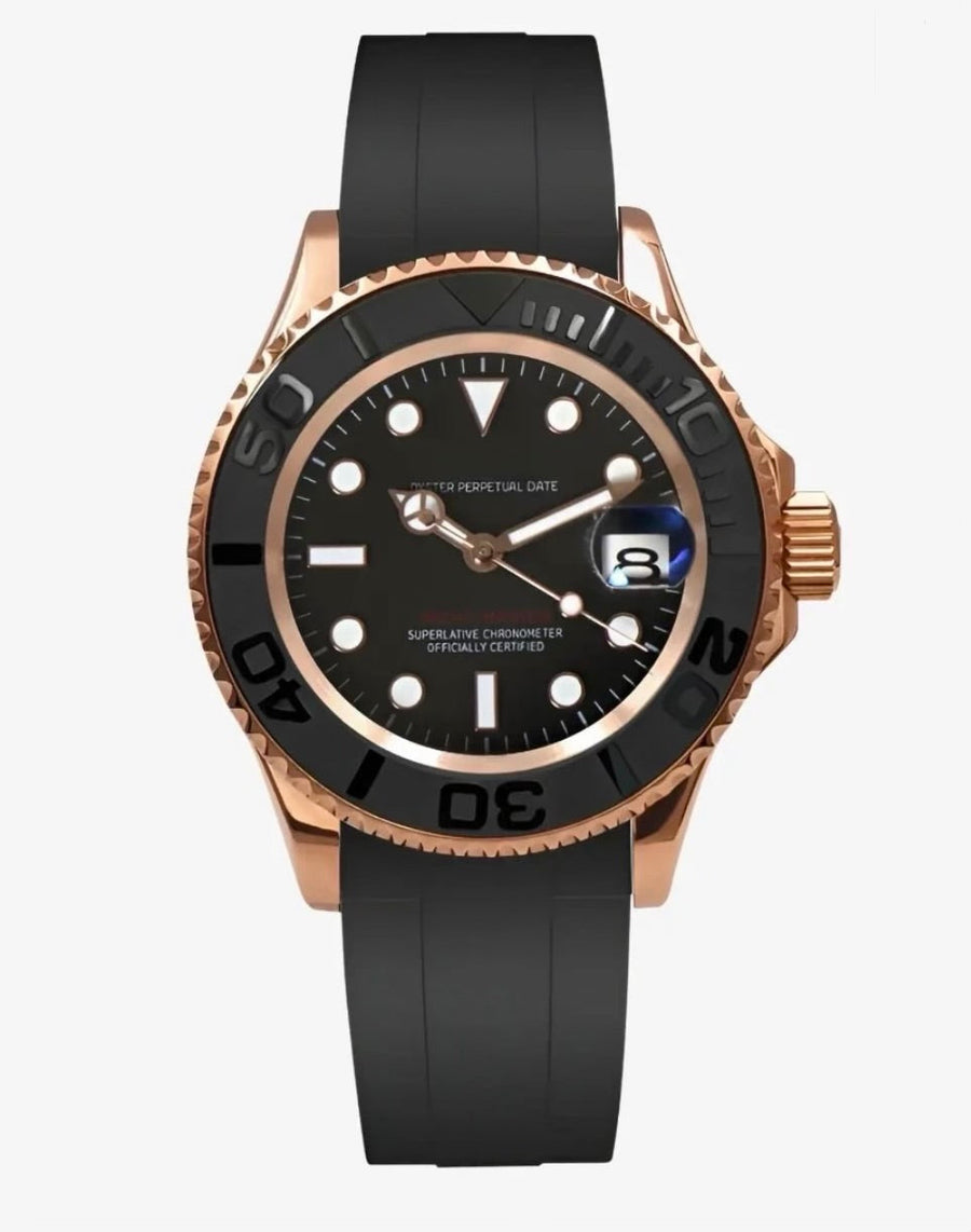 Yacht Master Rose Gold & Black Inspired Watch