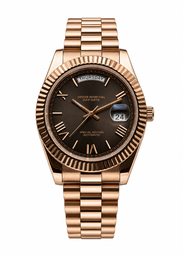 Daydate Rose Gold Smoke Dial Inspired Watch