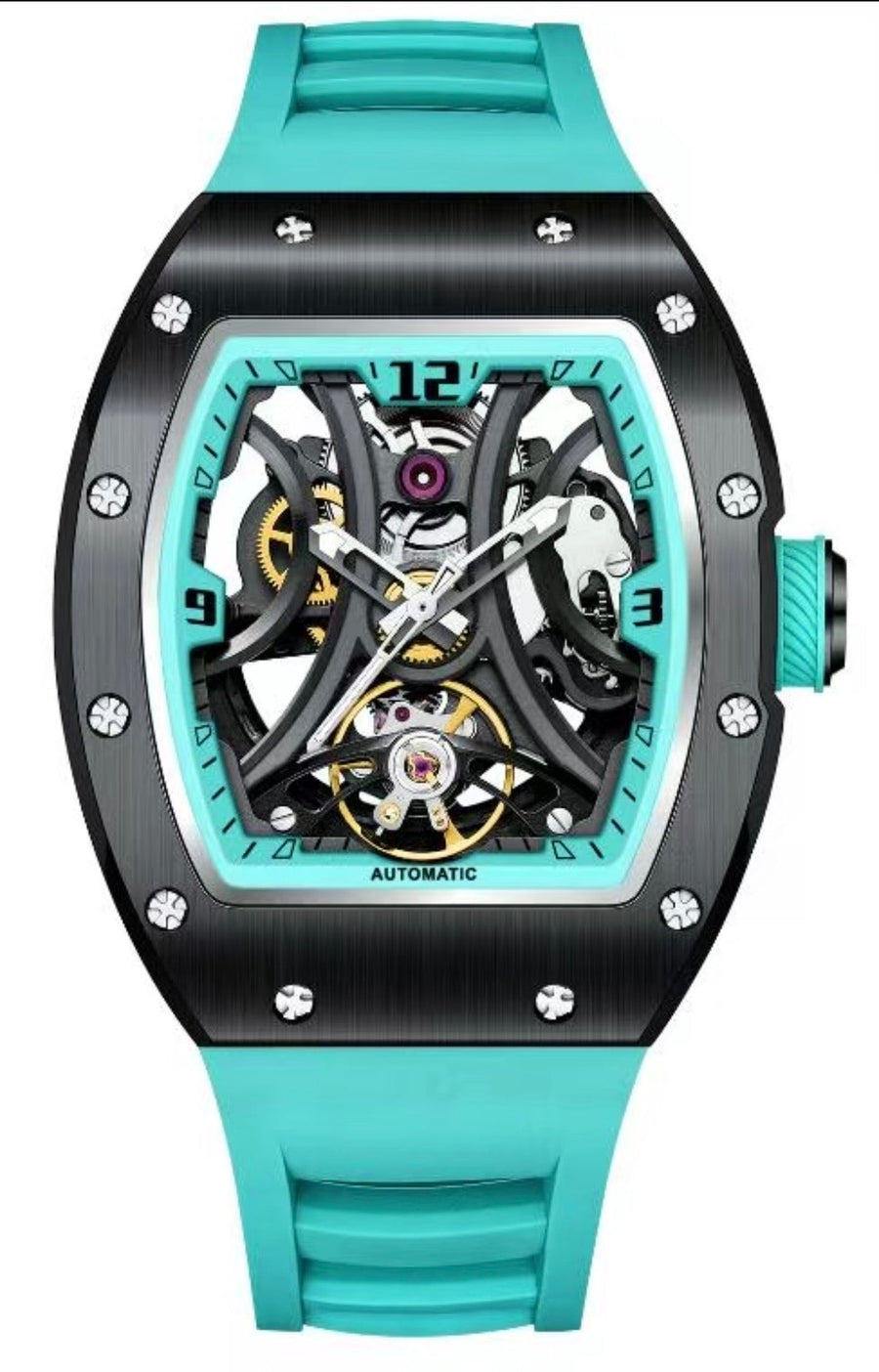 RM Sky Blue Skeleton Inspired Watch