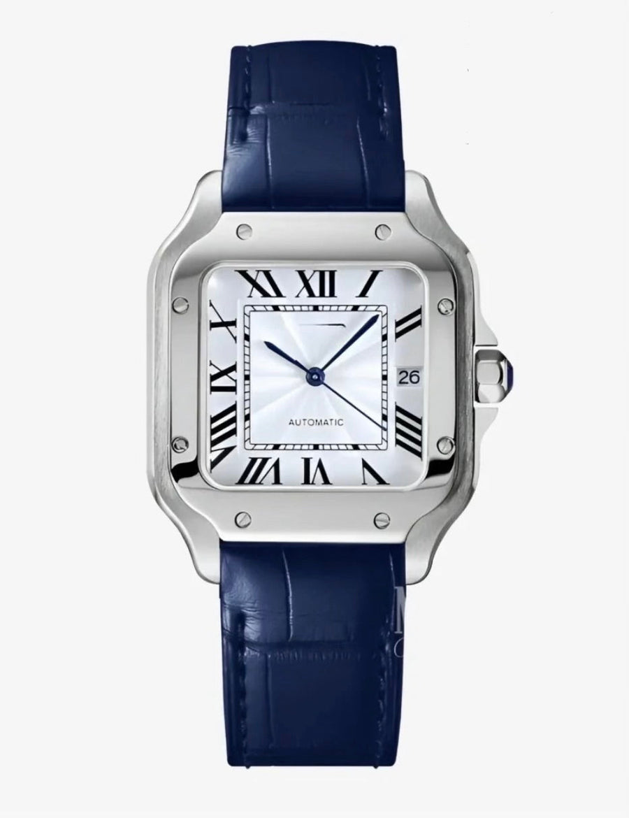 Santos Blue Leather Inspired Watch