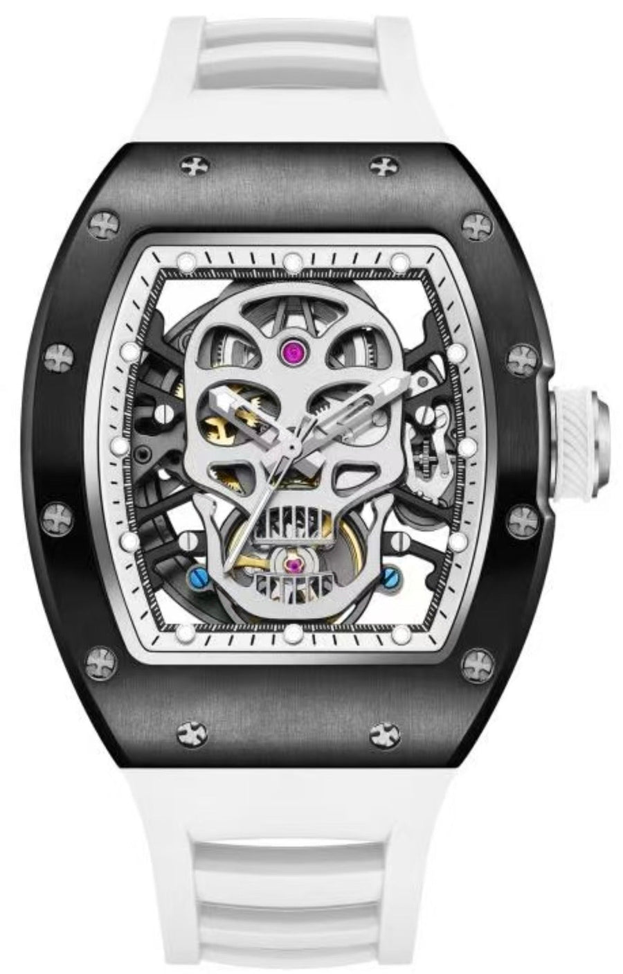 RM Black & White Skull Inspired Watch