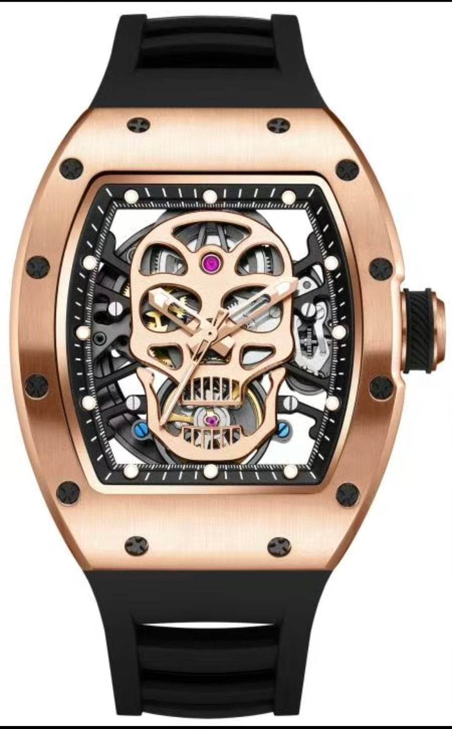 RM Rose Gold Skull Inspired Watch