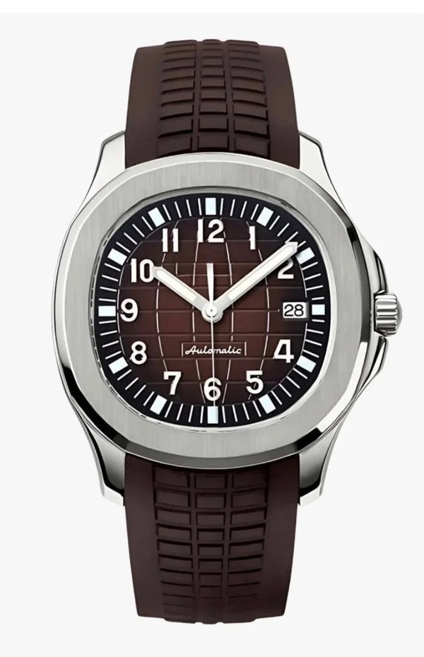 Aquanaut Silver & Brown Inspired Watch