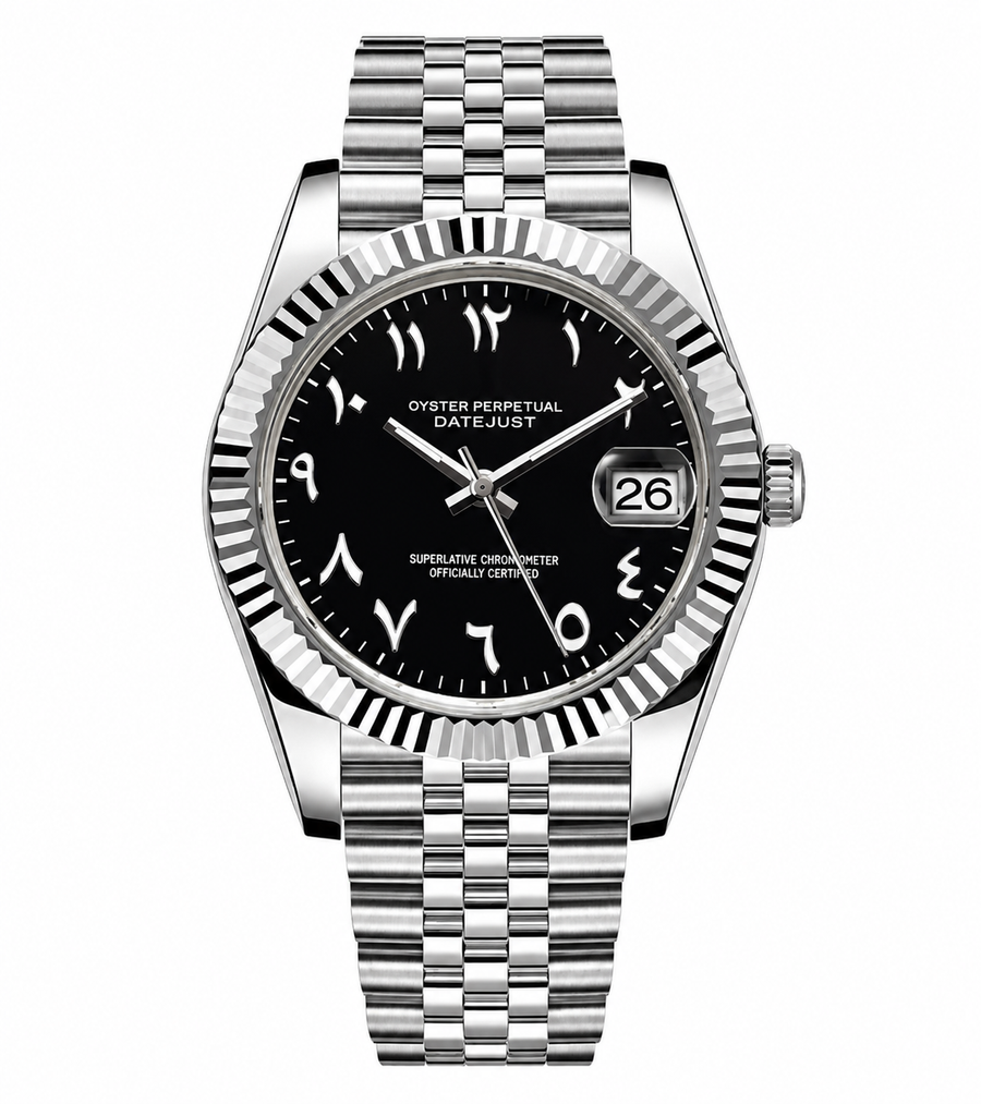Datejust Black Arabic Inspired Watch
