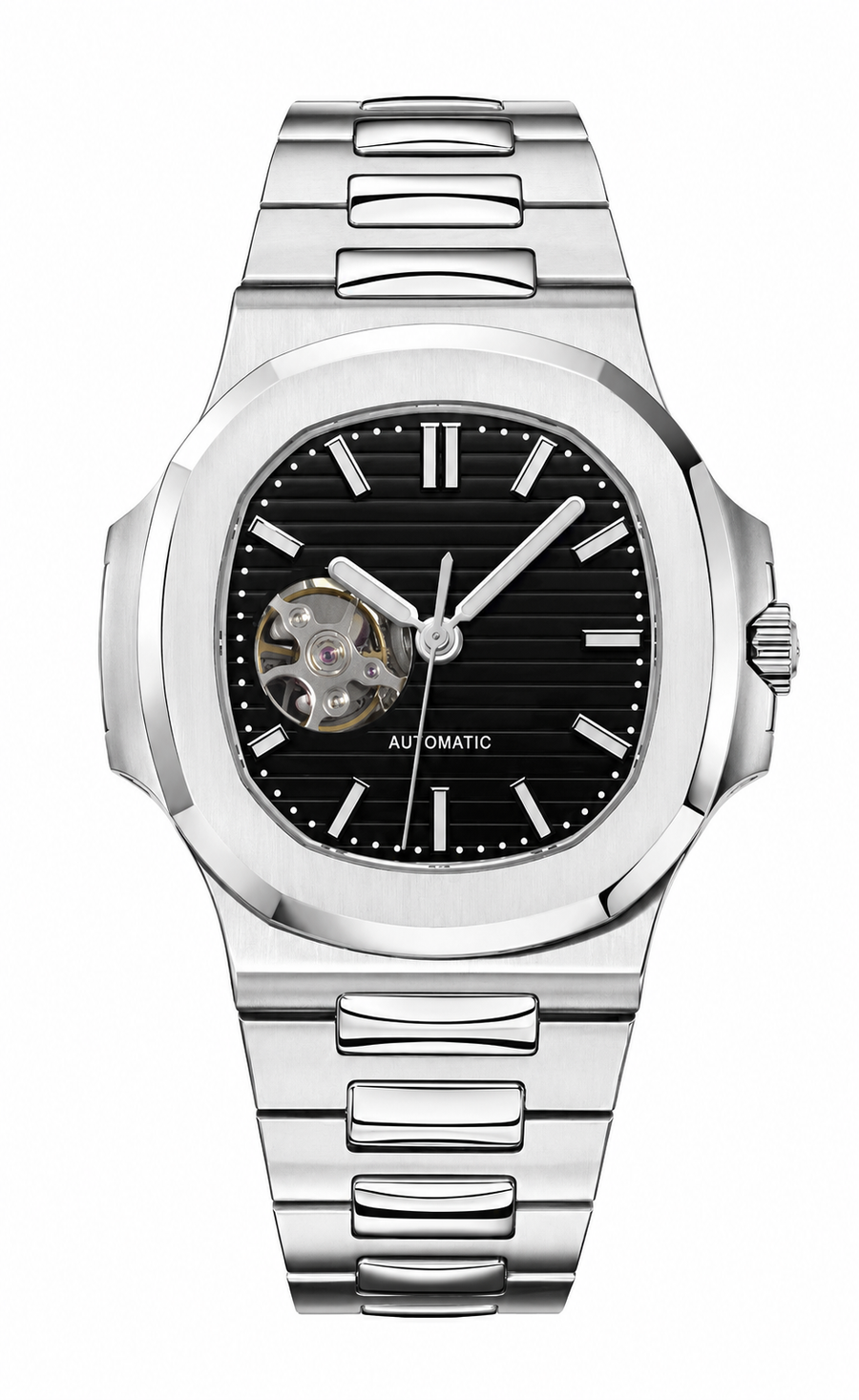 Nautilus Black Open Heart Inspired Watch