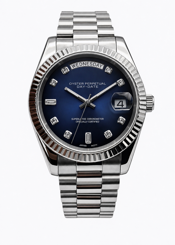 Daydate Midnight Blue Baguette Inspired Watch