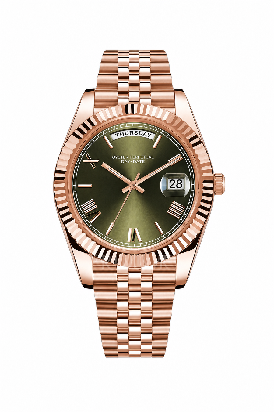 Daydate Rose Gold & Olive Inspired Watch