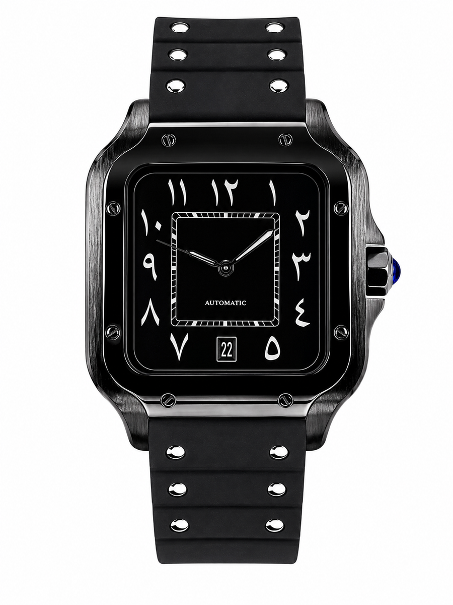 Santos Black Rubber Inspired Watch